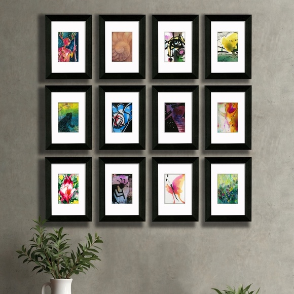 Bundle 12 Original Abstract Artworks, Variety of Subjects, Mixed Media Paintings - Picture 1 of 16